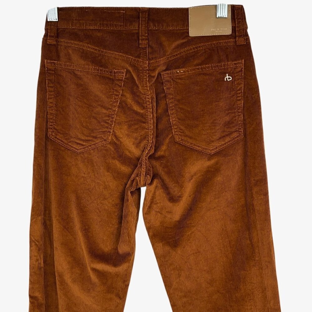 Rag & Bone Peyton Mid Rise Bootcut Pants Corduroy Gold Brown Size 24 - Picture 6 of 12